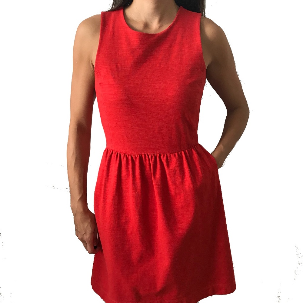 Madewell Solid Red Dress with Side Pockets - Picture 1 of 6